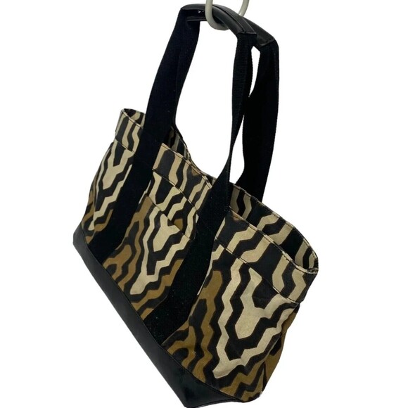 Tory Burch Ella Exotic Geometric Print Fabric Tote Hand Bag  Purse Shoulder Bag - Picture 8 of 15